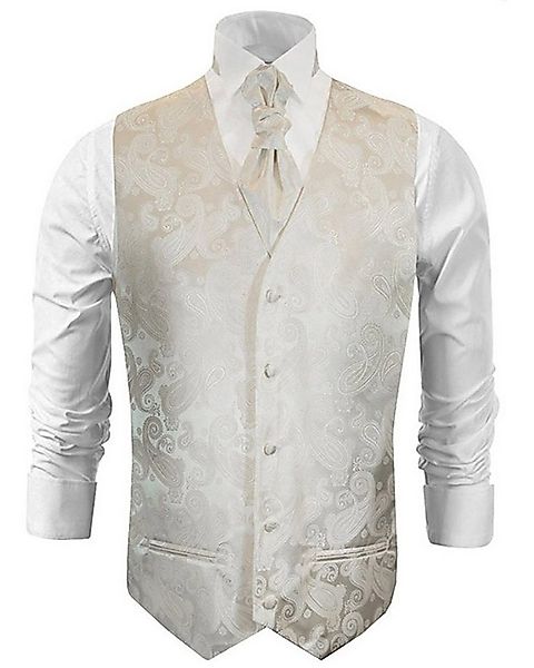 Paul Malone Anzugweste Herren Hochzeitsweste mit Plastron Set 2tlg paisley günstig online kaufen
