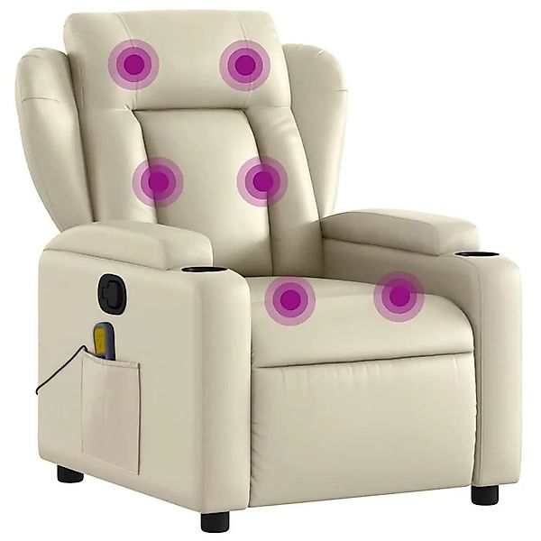 vidaXL Massagesessel mit Relaxfunktion Kunstleder Creme 3206021 günstig online kaufen