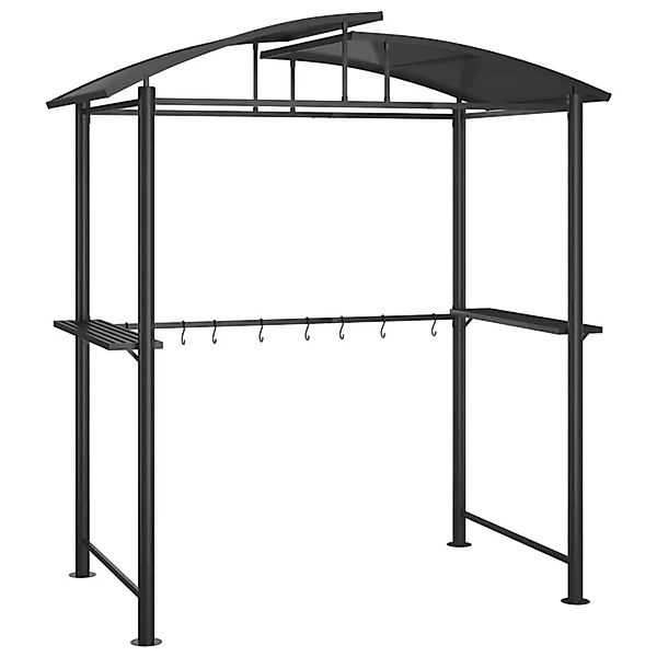 vidaXL Grillpavillon mit Seitenregalen Anthrazit 210x114x230 cm Stahl 36013 günstig online kaufen