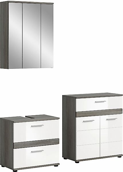 welltime Badmöbel-Set "LUCCA, 3-teilig, TOPSELLER, hochwertige MDF Front", günstig online kaufen