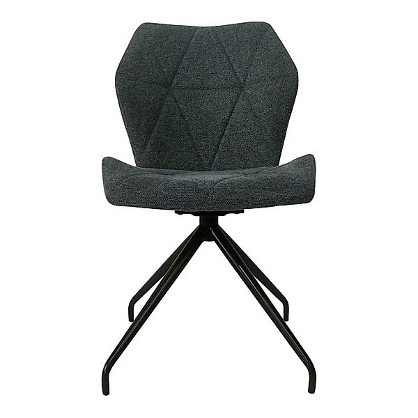 Drehbare Esstisch Stühle in Dunkelgrau Webstoff Metall Vierfußgestell (2er günstig online kaufen