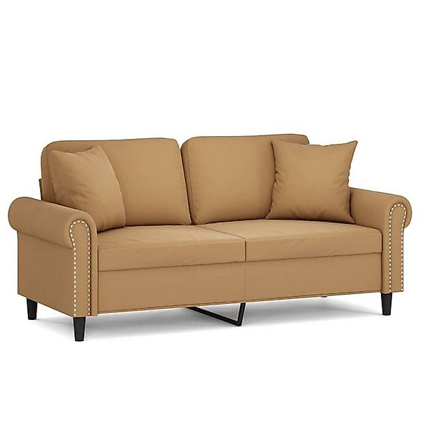 vidaXL Sofa, 2-Sitzer-Sofa mit Zierkissen Braun 140 cm Samt günstig online kaufen