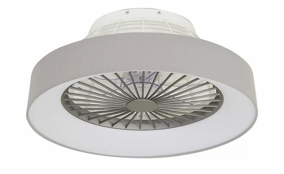 Deckenventilator mit Stoffschirm in grau ¦ grau ¦ Maße (cm): H: 19  Ø: 47 L günstig online kaufen