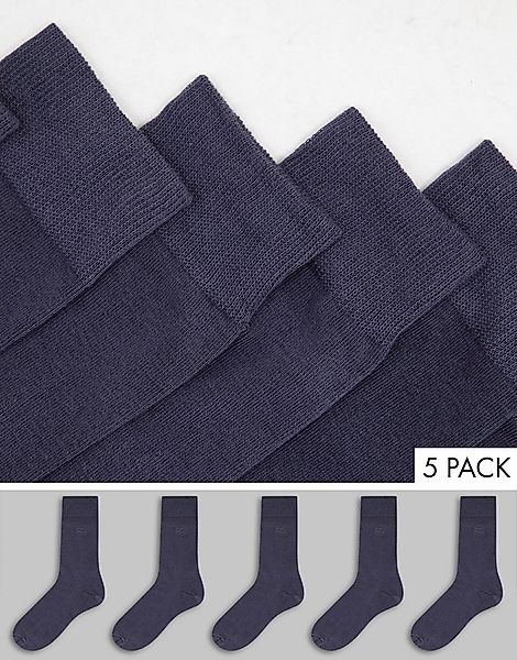 River Island – 5er-Pack bestickte, knöchelhohe Socken in Grau günstig online kaufen