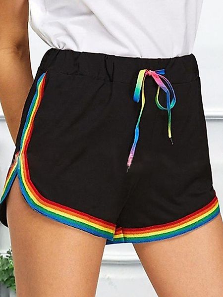 Rainbow Side Ribbon Drawstring Taillenshorts günstig online kaufen