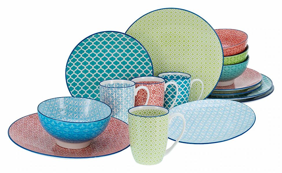 CreaTable Kombiservice "Geschirr-Set Mediterran" Service, 16 Teile, für 4 P günstig online kaufen