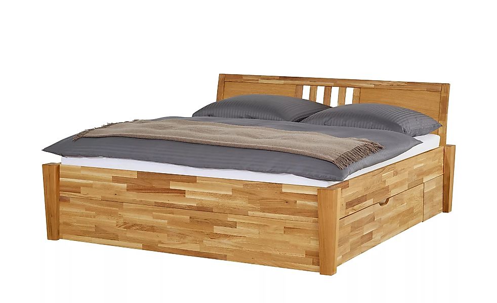 Massivholz-Bettgestell mit Bettkasten - holzfarben - 176 cm - 93 cm - Bette günstig online kaufen