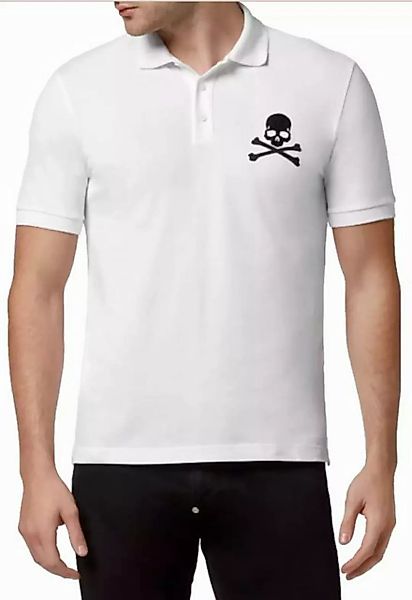 PHILIPP PLEIN Poloshirt Polohemd mit Leder-Patch und PP Hexagon Leder-Patch günstig online kaufen