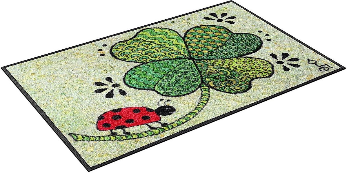 wash+dry by Kleen-Tex Fußmatte Glück auf allen Wegen, rechteckig, Höhe: 7 m günstig online kaufen