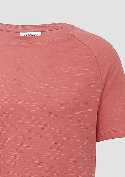 s.Oliver Kurzarmshirt Raglan-Shirt mit Flammgarnstruktur günstig online kaufen