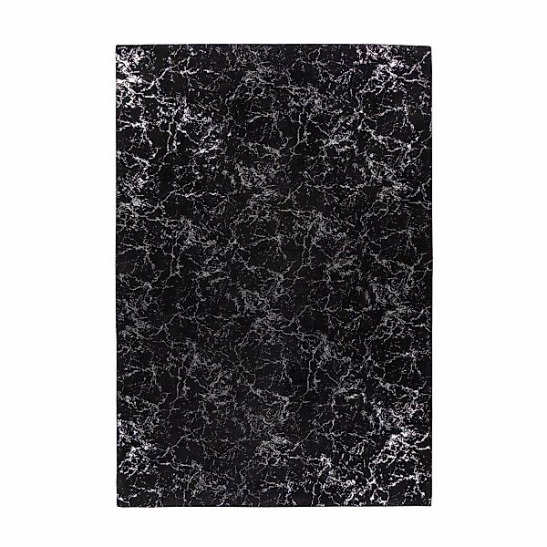 MeGusta Kurzflor Teppich Modern Schwarz - Silber 80x150 cm Magdalena günstig online kaufen