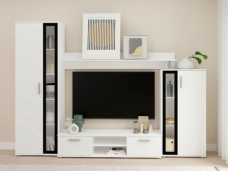 MIRJAN24 Wohnwand Bentley, (4er-Set, TV-Lowboard, Hochvitrine, Wandregal, V günstig online kaufen