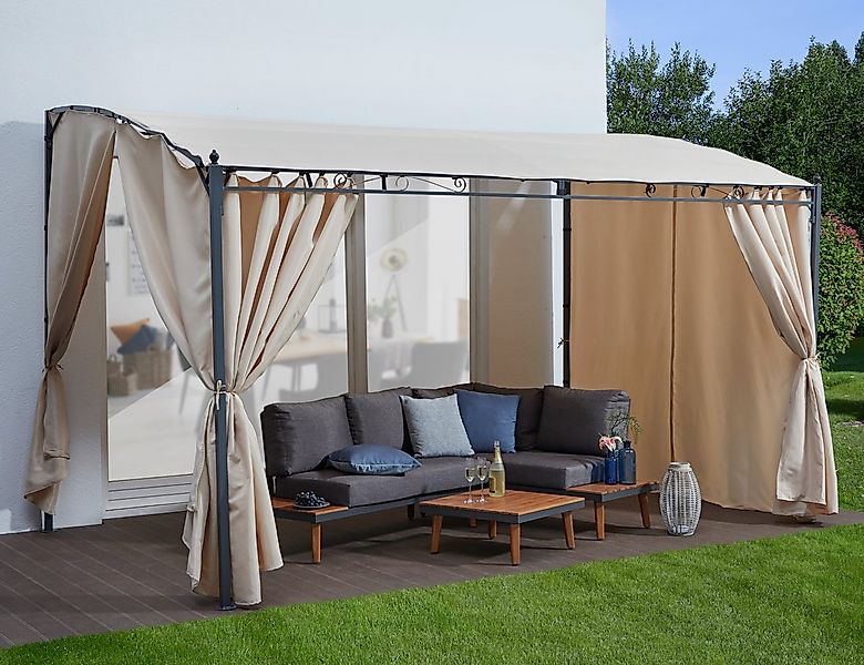 KONIFERA Anbaupavillon Burano, mit 3 Seitenteilen, (Set), BxT : 300x250 cm günstig online kaufen