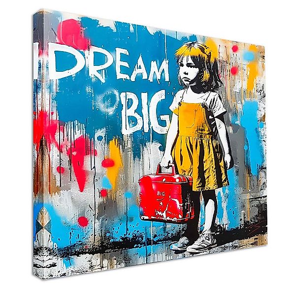 Leinwando Leinwandbild Gemälde Banksy Dream Big Girl - Pop Art bilder / Kun günstig online kaufen