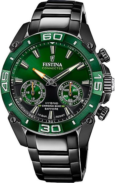Festina Chronograph Festina Herrenuhr Edelstahl schwarz, (Chronograph), Her günstig online kaufen