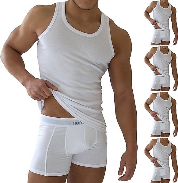 normani Unterhemd 5 Stück Herren-Unterhemd Feinripp Weiß mit Feinrippung günstig online kaufen