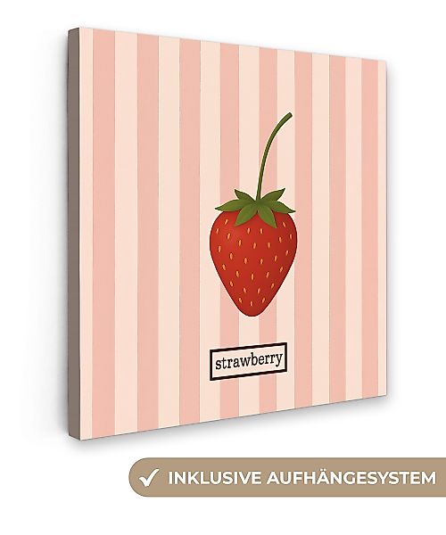 OneMillionCanvasses® Leinwandbild Erdbeere - Streifen - günstig online kaufen