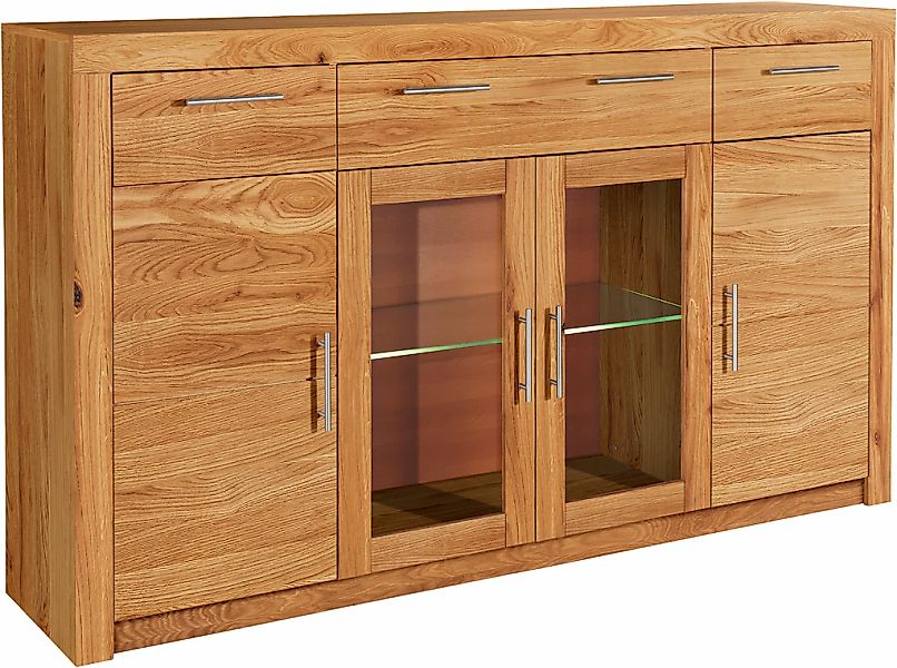 VOGL Möbelfabrik Highboard "Toronto", opt. Glastüren, teilmassiv, Rahmenopt günstig online kaufen