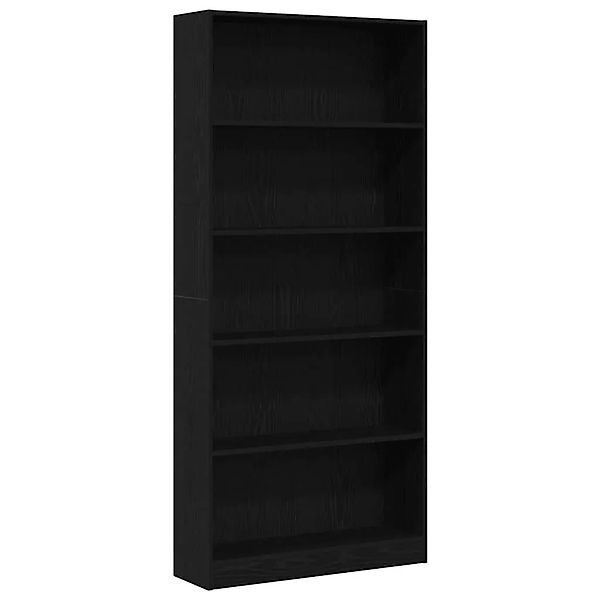 vidaXL Bücherregal Schwarz Eichen-Optik 80x24x176 cm Holzwerkstoff 862456 günstig online kaufen