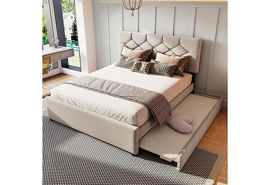 Flieks Polsterbett, Kinderbett 140x200cm mit Ausziehbett 90x190cm und Latte günstig online kaufen