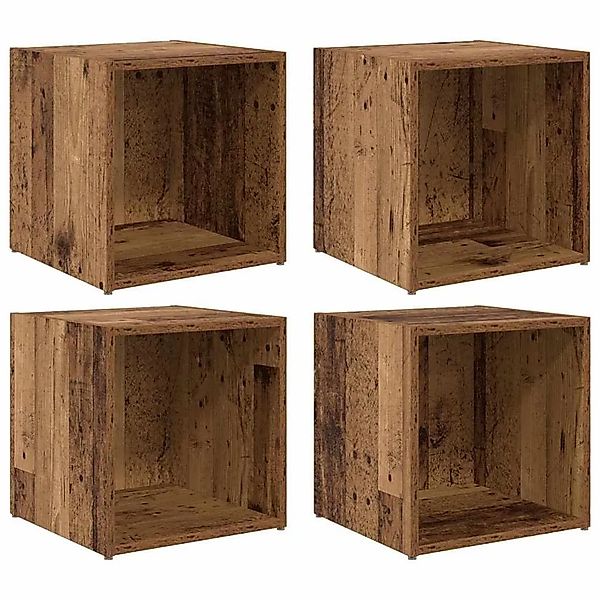 vidaXL TV-Schrankset 4-Tlg Altholz 37 x 35 x 37,5 cm Holzwerkstoff 875088 günstig online kaufen