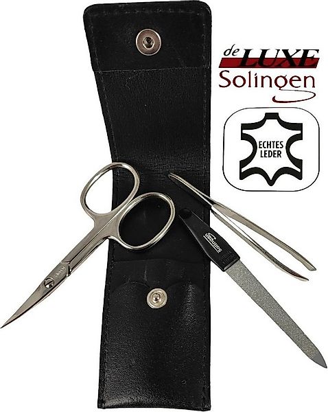 EloModa Maniküre-Etui 3-teiliges Solingen Maniküre Set mit Leder Etui, Nage günstig online kaufen
