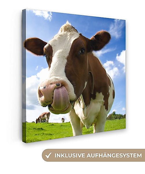 OneMillionCanvasses® Leinwandbild Kuh - Bauernhof - günstig online kaufen