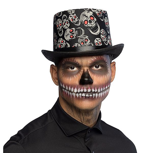 Boland Kostüm Hut Skull Blink Zylinder mit Totenkopf-Muster LED-Effekt für günstig online kaufen