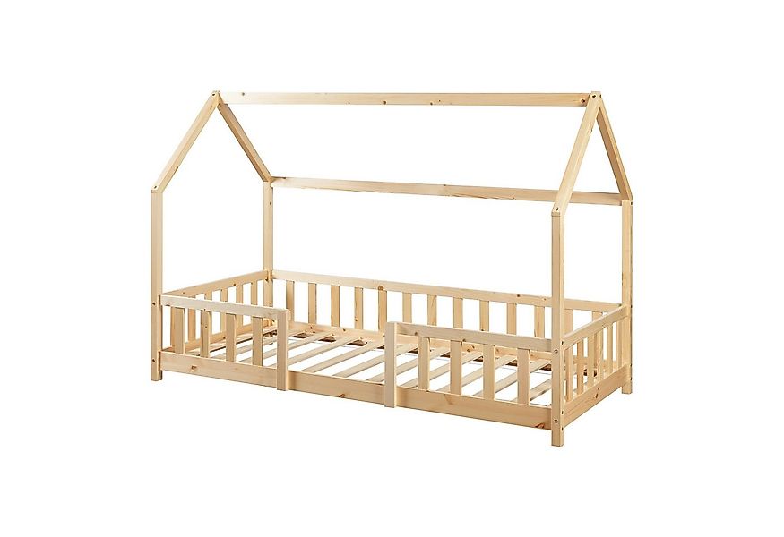 en.casa Kinderbett, »Sisimiut« Haus-Optik mit Rausfallschutz 90x200cm Holz günstig online kaufen