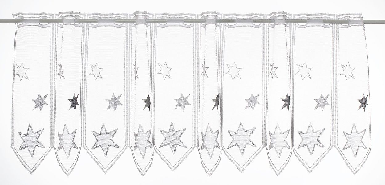 Gardinen Kranzusch Scheibengardine Sterne, Stangendurchzug, transparent, günstig online kaufen
