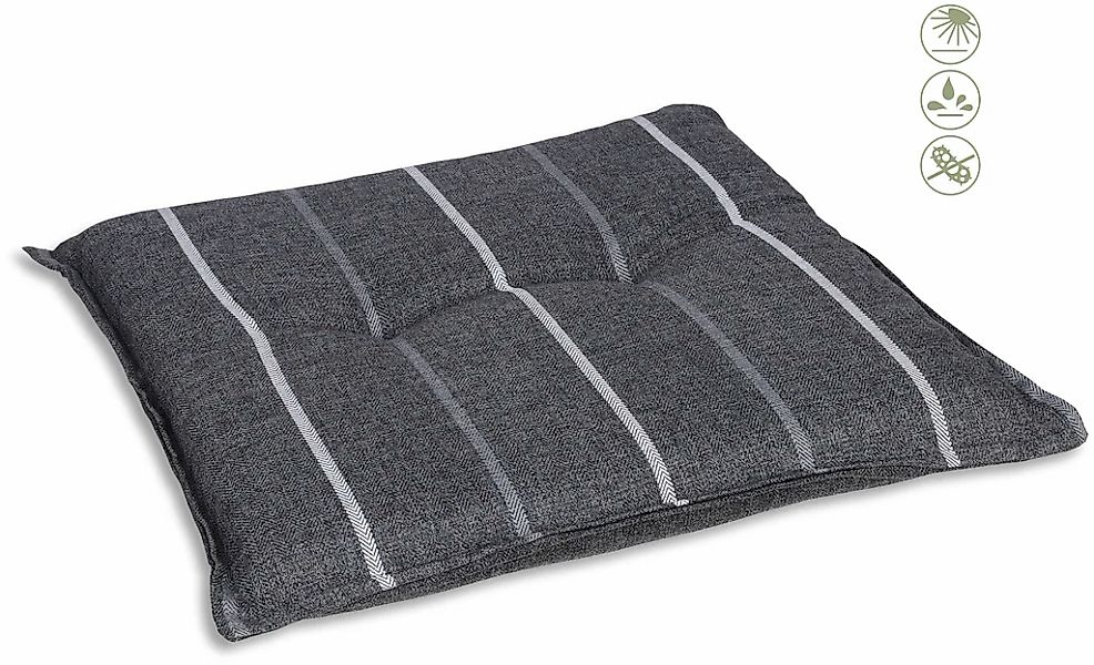 GO-DE Wendeauflage  Lines ¦ grau ¦ Maße (cm): B: 50 H: 7 Garten > Auflagen günstig online kaufen