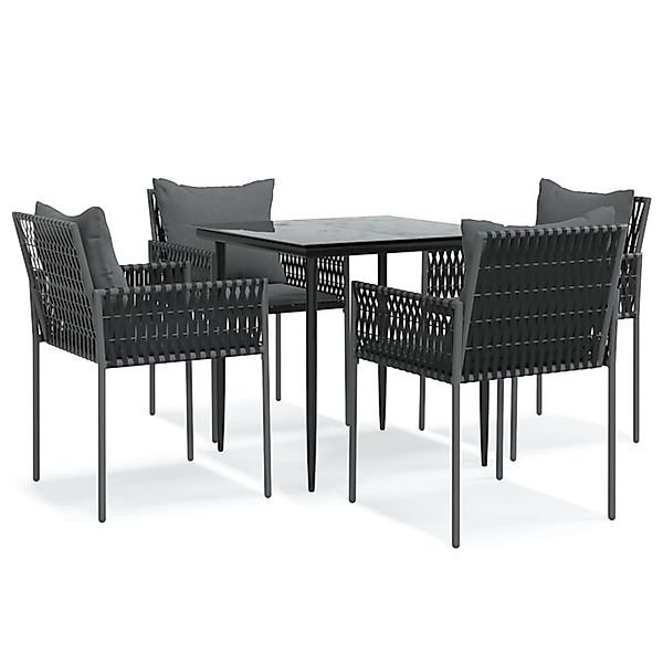 vidaXL 5-Tlg Garten-Essgruppe mit Kissen Poly Rattan und Stahl 3187052 günstig online kaufen