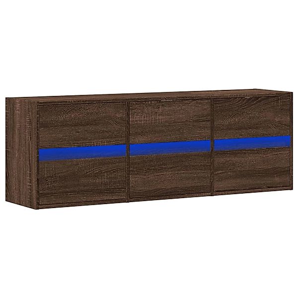 vidaXL TV-Wandschrank LED-Beleuchtung Braun Eichen-Optik 130x31x45 cm 85230 günstig online kaufen