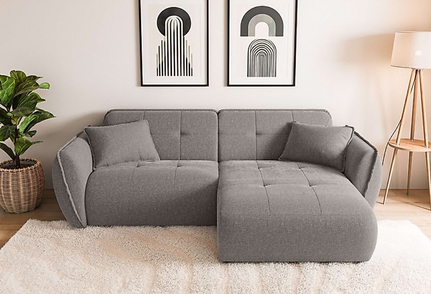 Home affaire Ecksofa »MIRELDA L-Form mit Steppungen, Recamiere rechts/links günstig online kaufen