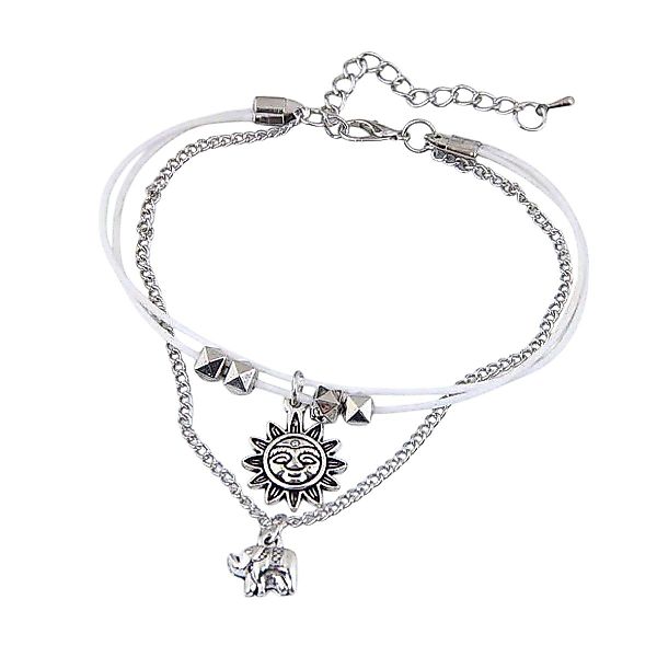 KARMA Fußkette mit Anhänger Silber Weiß günstig online kaufen