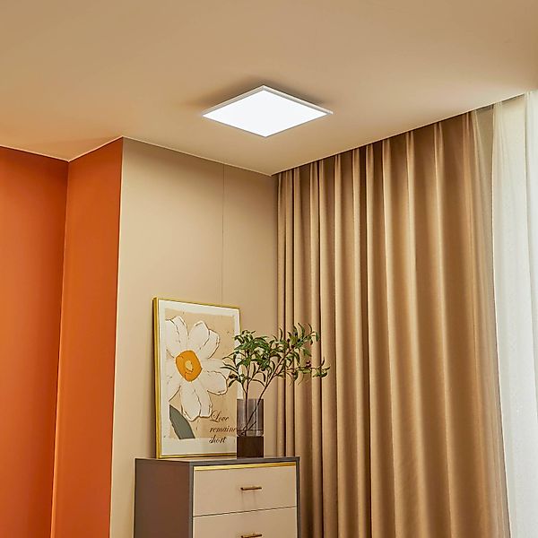 Lindby LED-Panel Lamin, weiß, 40 cm, CCT, dimmbar, Remote günstig online kaufen