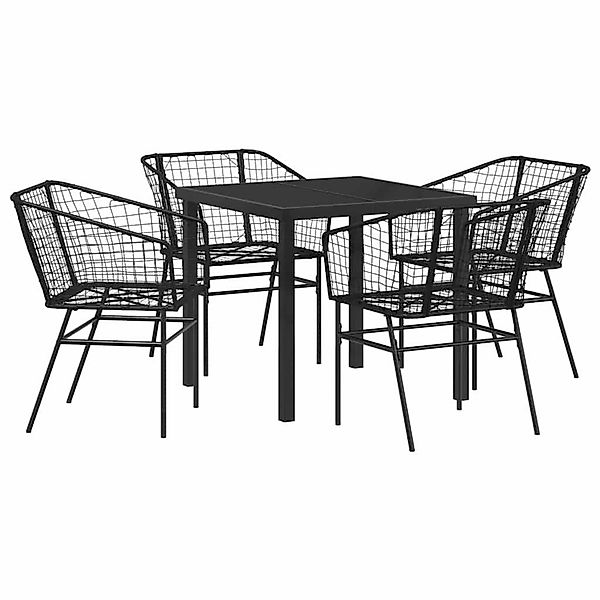 vidaXL Garten Essgruppe 5-Tlg Schwarz Poly Rattan 3380891 günstig online kaufen