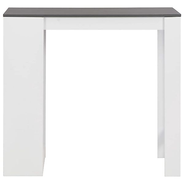 vidaXL Bartisch mit Regal Weiß 110x50x103 cm mit Grau-Tischplatte günstig online kaufen