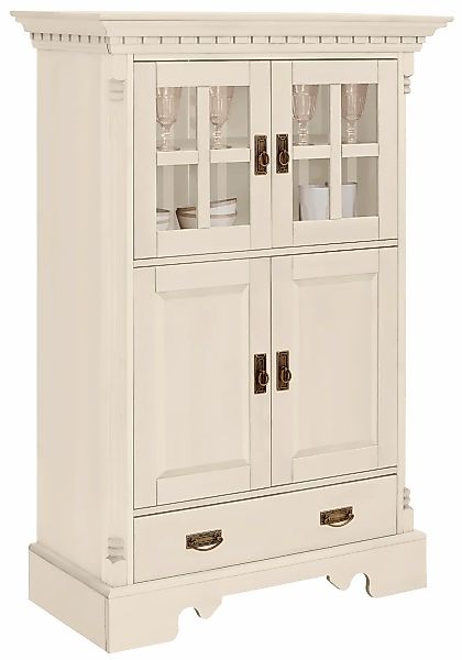 Home affaire Highboard "Milan", Vitrine, Breite 102 cm, Massivholz, FSC-zer günstig online kaufen
