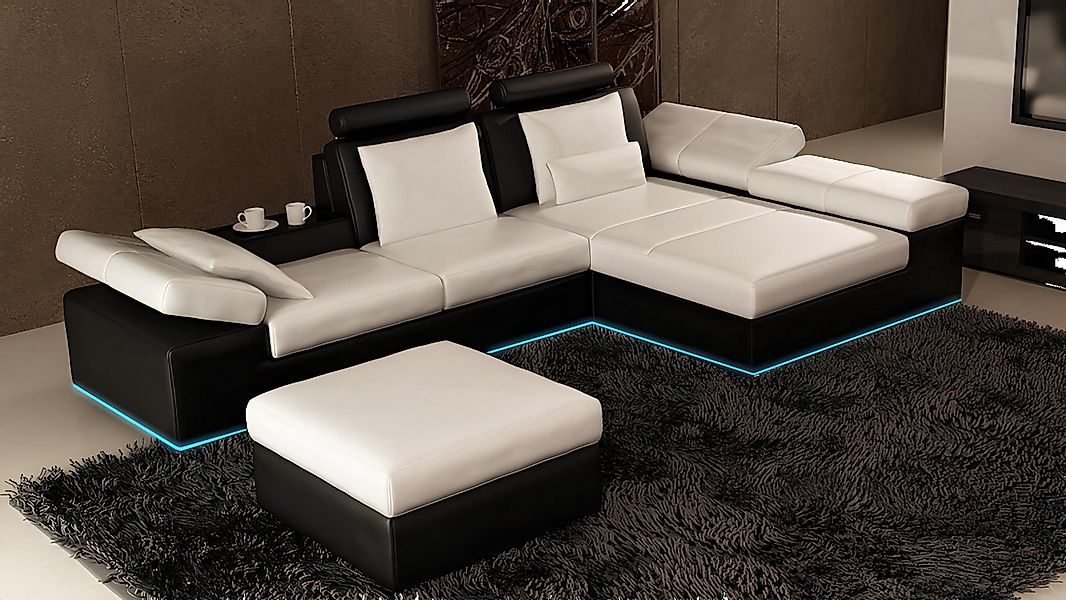 JVmoebel Ecksofa Ledersofa Sofa mit USB Wohnlandschaft Ecksofa Garnitur Des günstig online kaufen