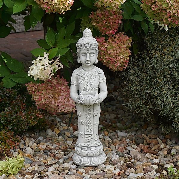 gartendekoparadies.de Gartenfigur Schmaler stehender Buddha, Steinfigur, günstig online kaufen
