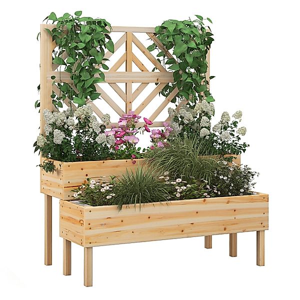 COSTWAY Hochbeet, mit Rankgitter, Spalier, Blumenkasten, günstig online kaufen