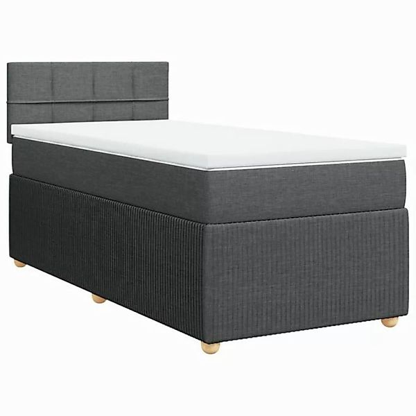 vidaXL Boxspringbett Boxspringbett mit Matratze Dunkelgrau 90x200 cm Stoff günstig online kaufen