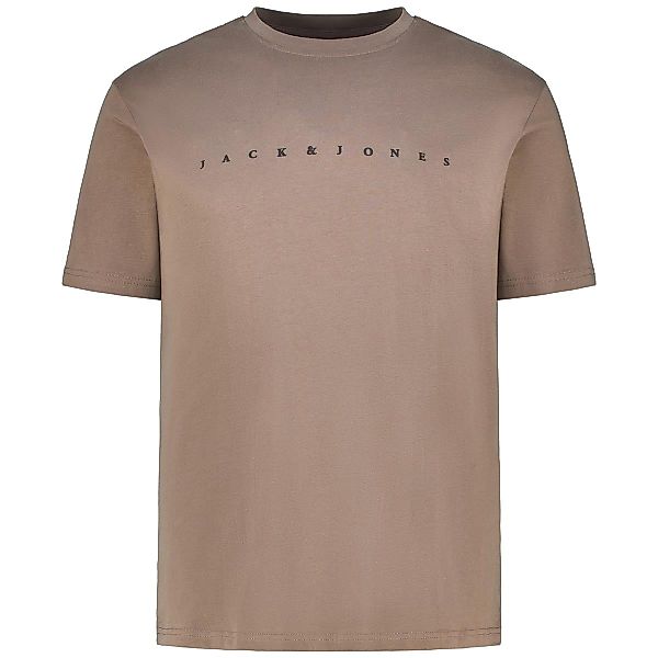 Jack&Jones T-Shirt mit Label-Print Farbe mittelbraun Größe: 6XL günstig online kaufen