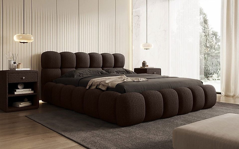 Luxusbetten24 Polsterbett Designer Polsterbett Boston Bouclé, günstig online kaufen