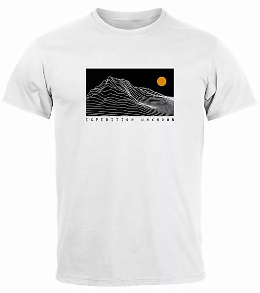 Neverless Print-Shirt Herren T-Shirt Frontprint Wandern Berge Grafik Schrif günstig online kaufen