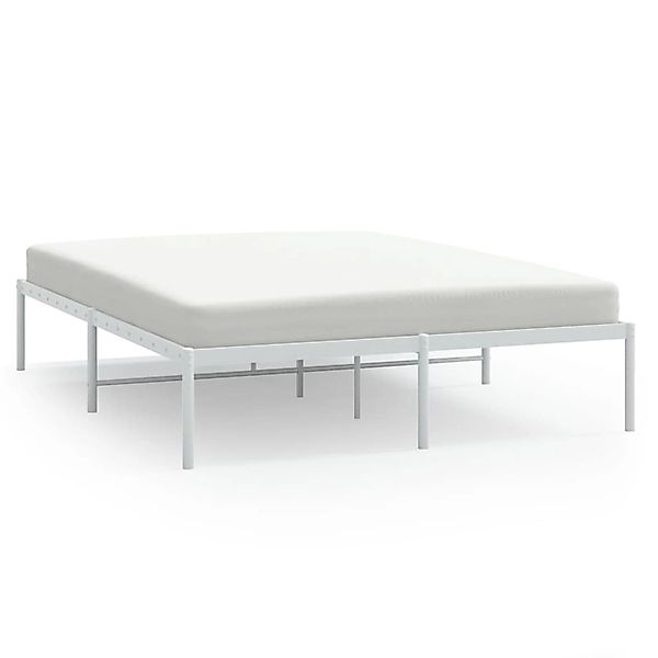 vidaXL Bettgestell Metall Weiß 150x200 cm Modell 11629439 günstig online kaufen