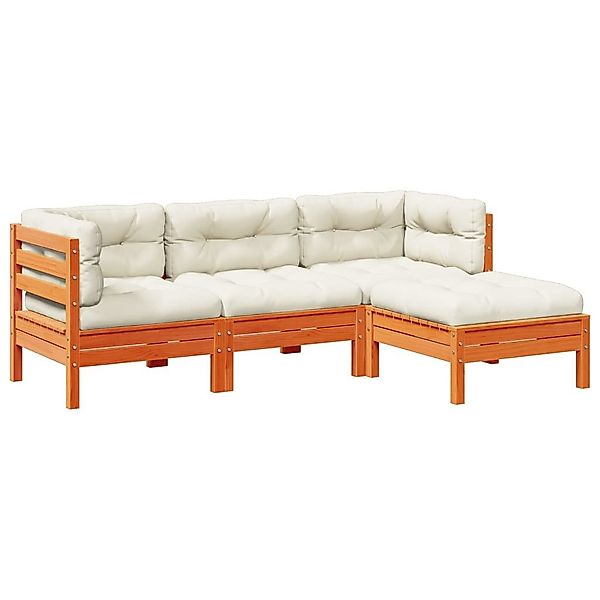 vidaXL Gartenlounge-Set 4-tlg. Garten-Sofagarnitur mit Kissen günstig online kaufen