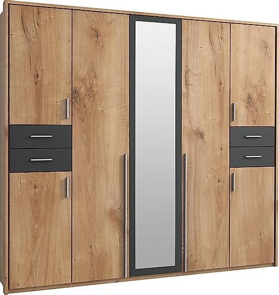 Wimex Kleiderschrank Vegas (Holztüren, Spiegeltüren, Spiegel, Einlegeböden, günstig online kaufen
