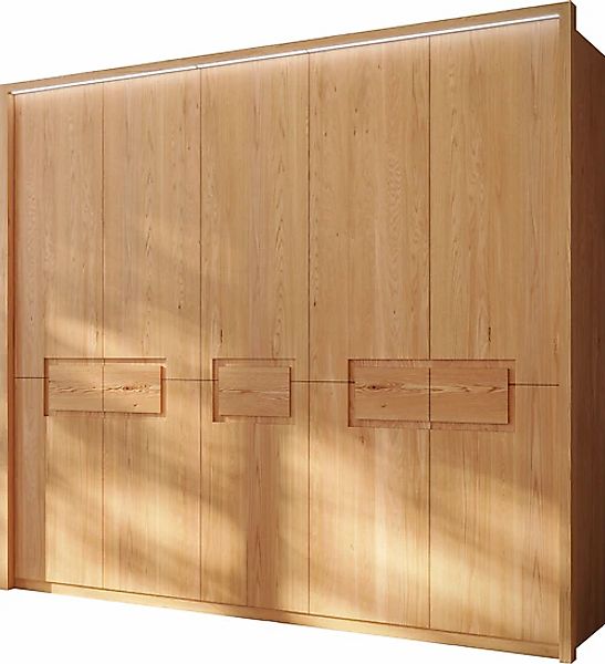 Home affaire Kleiderschrank "Léopoldine, aus Kernbuche, inkl. Passepartout" günstig online kaufen